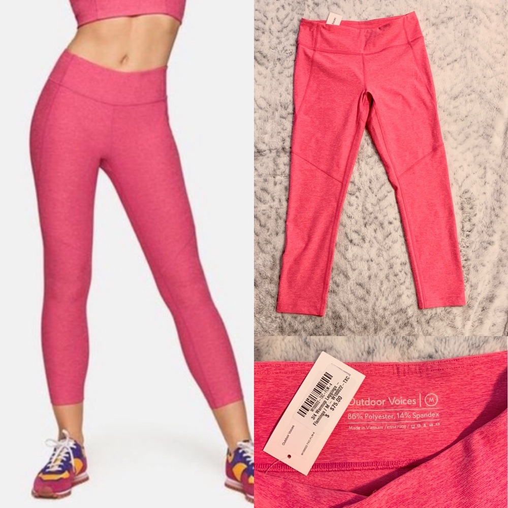 Outdoor Voices 3/4 Warmup Leggings in Flamingo